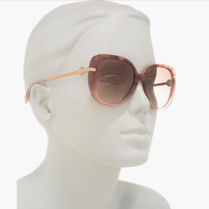 Coach 55mm Gradient Square Sunglasses Peach Tortoise